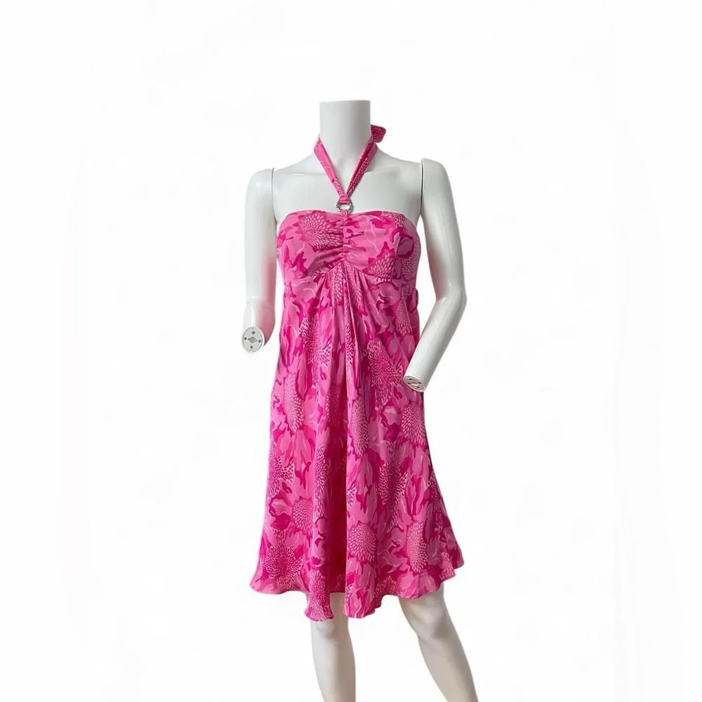 Lilly Pulitzer Hot Pink Floral Halter Dress - Picture 5 of 8